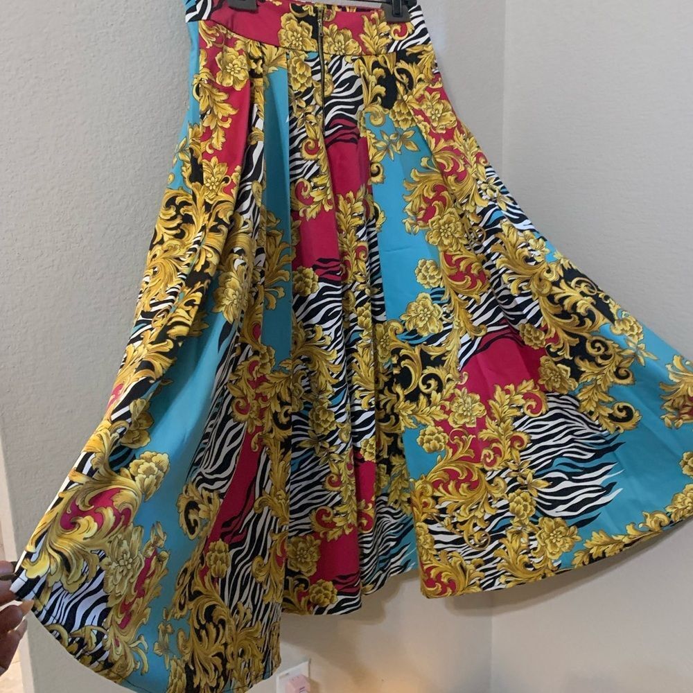 7th Avenue Design Studio NY&C Mixed Print Shorts with Hi-Lo Skirt Overlay XL NWT - Picture 8 of 10